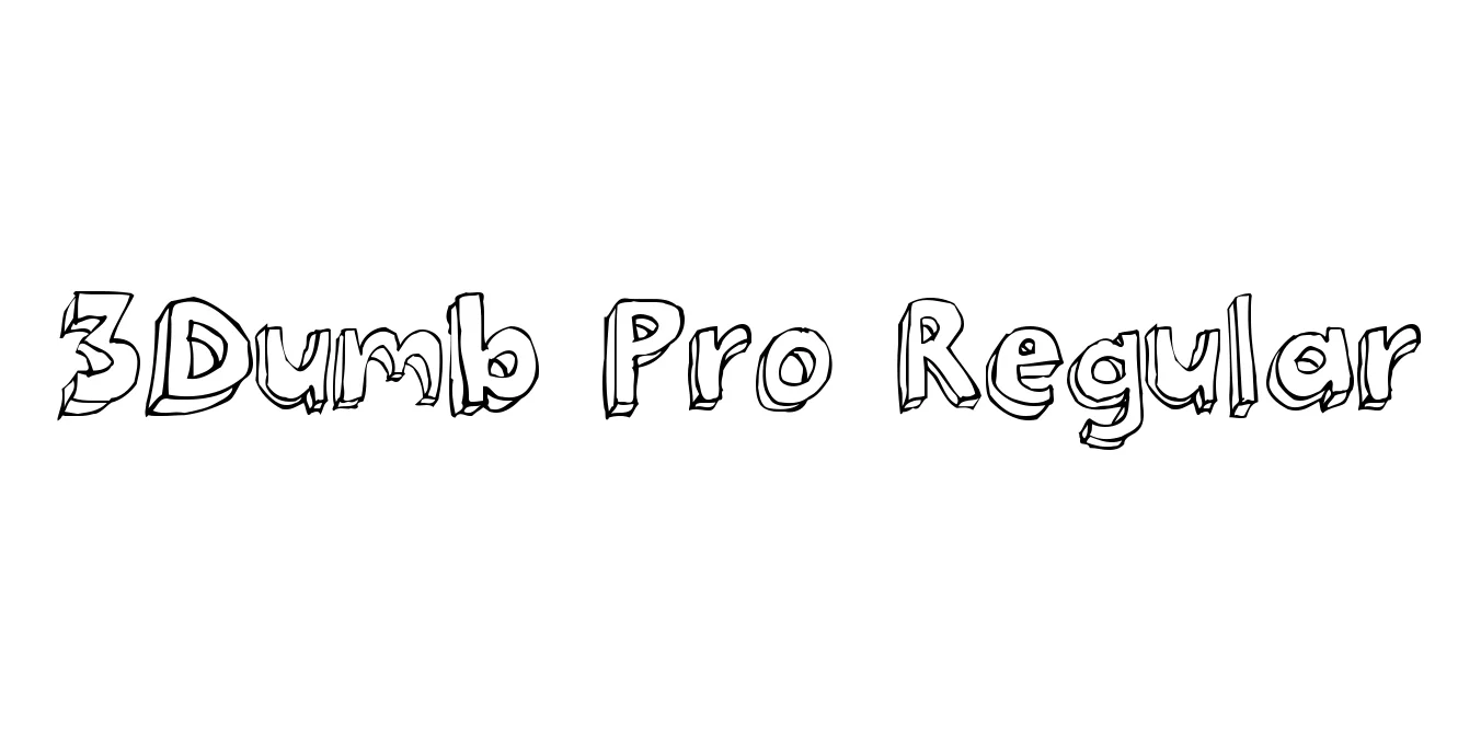 3Dumb Pro Regular Font Preview