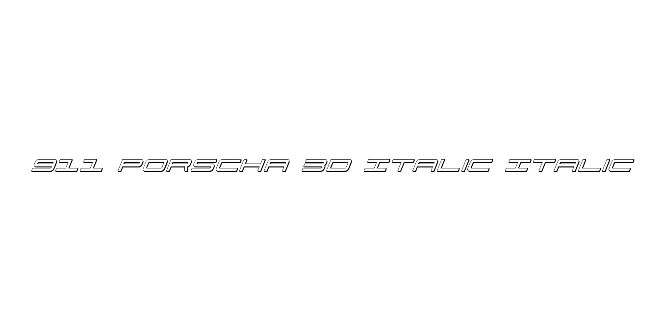 911 Porscha 3D Italic Italic Font Preview