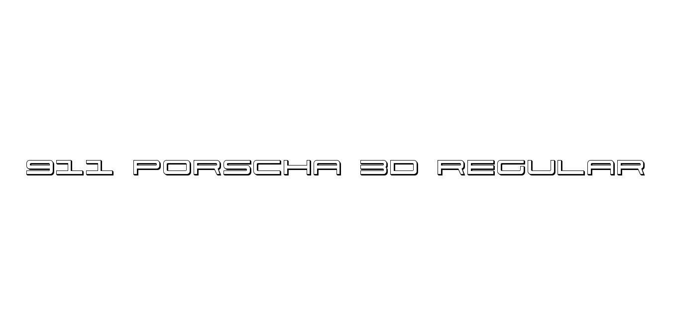 911 Porscha 3D Regular Font Preview
