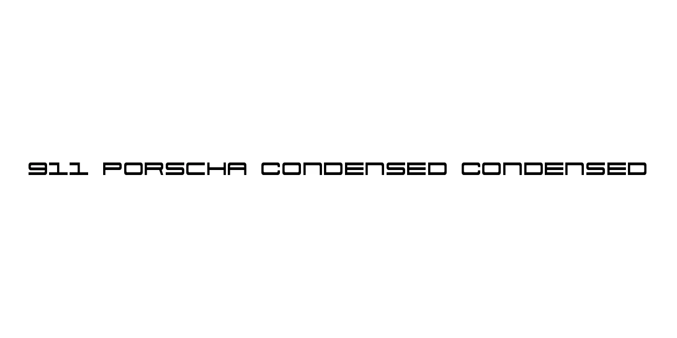 911 Porscha Condensed Condensed Font Preview