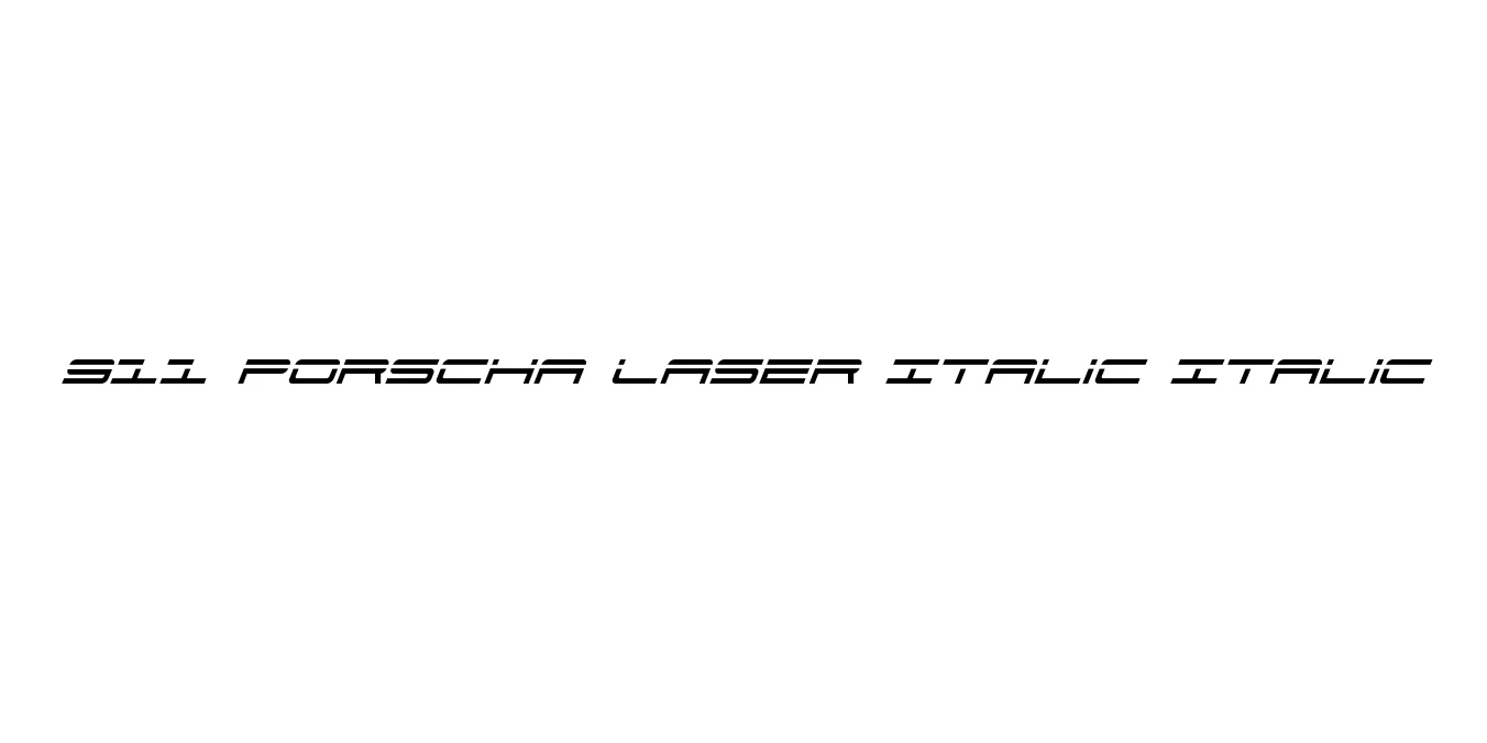 911 Porscha Laser Italic Italic Font Preview