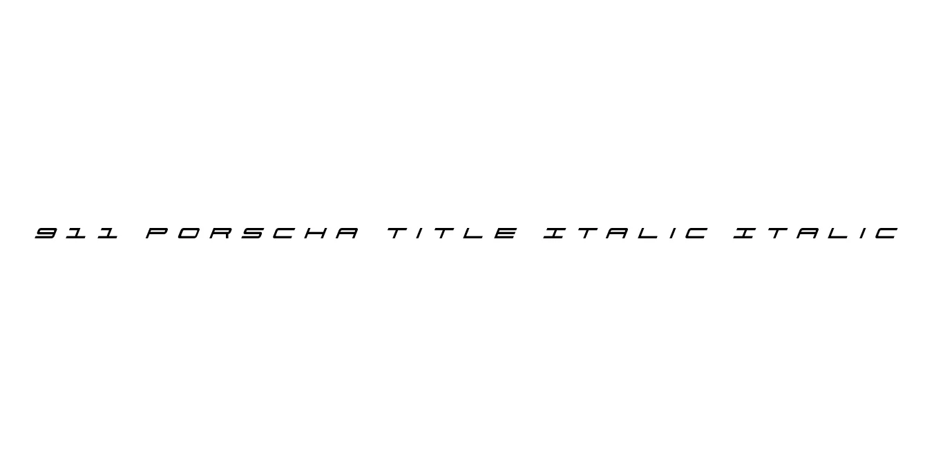 911 Porscha Title Italic Italic Font Preview