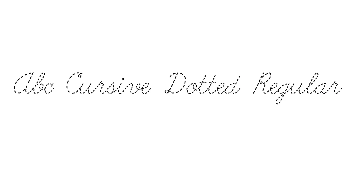 Abc Cursive Dotted Regular Font Preview