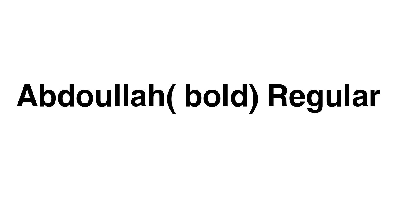 Abdoullah( bold) Regular Font Preview