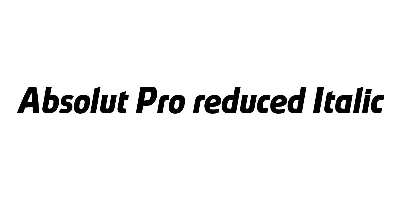 Absolut Pro reduced Italic Font Preview
