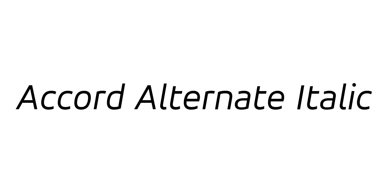 Accord Alternate Italic Font Preview