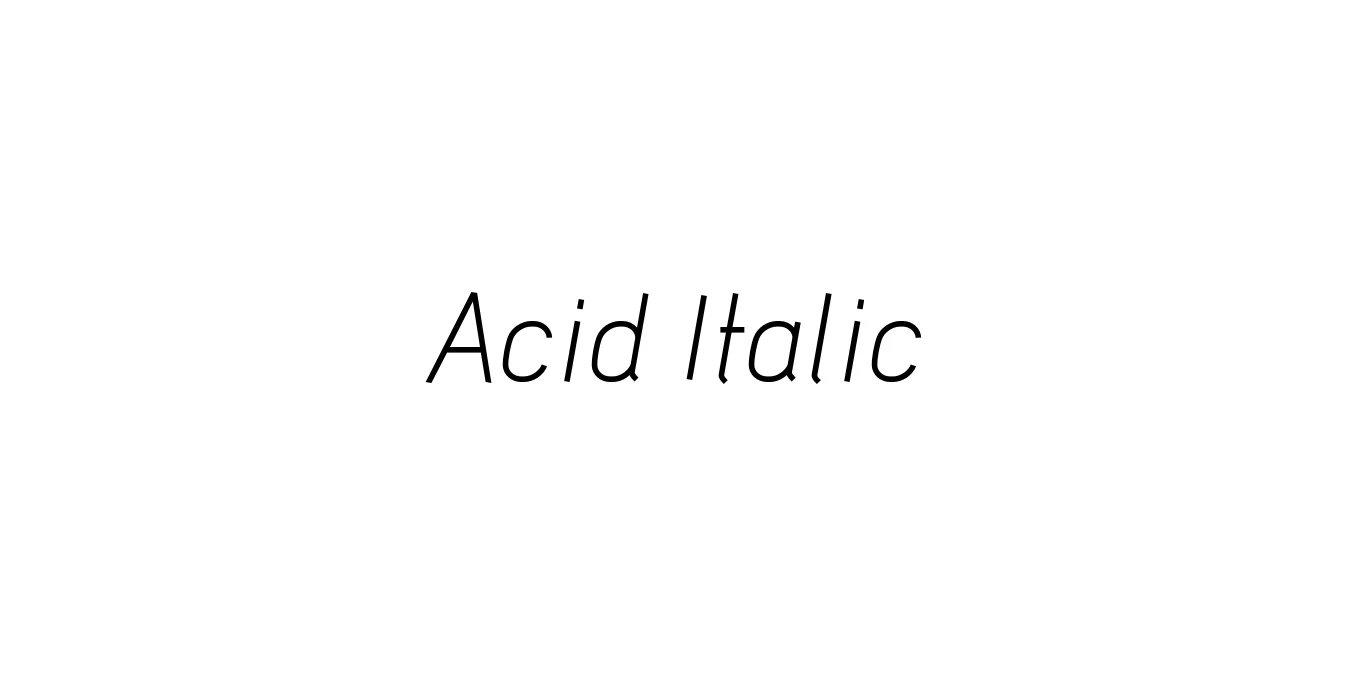 Acid Italic Font Preview