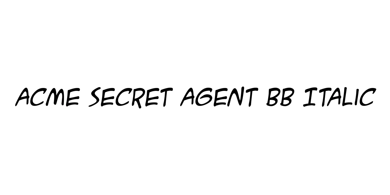 ACME Secret Agent BB Italic Font Preview