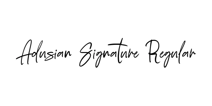 Adusian Signature Regular Font Preview