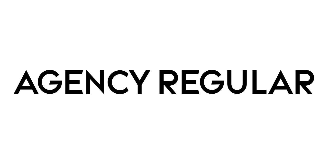 Agency Regular Font Preview