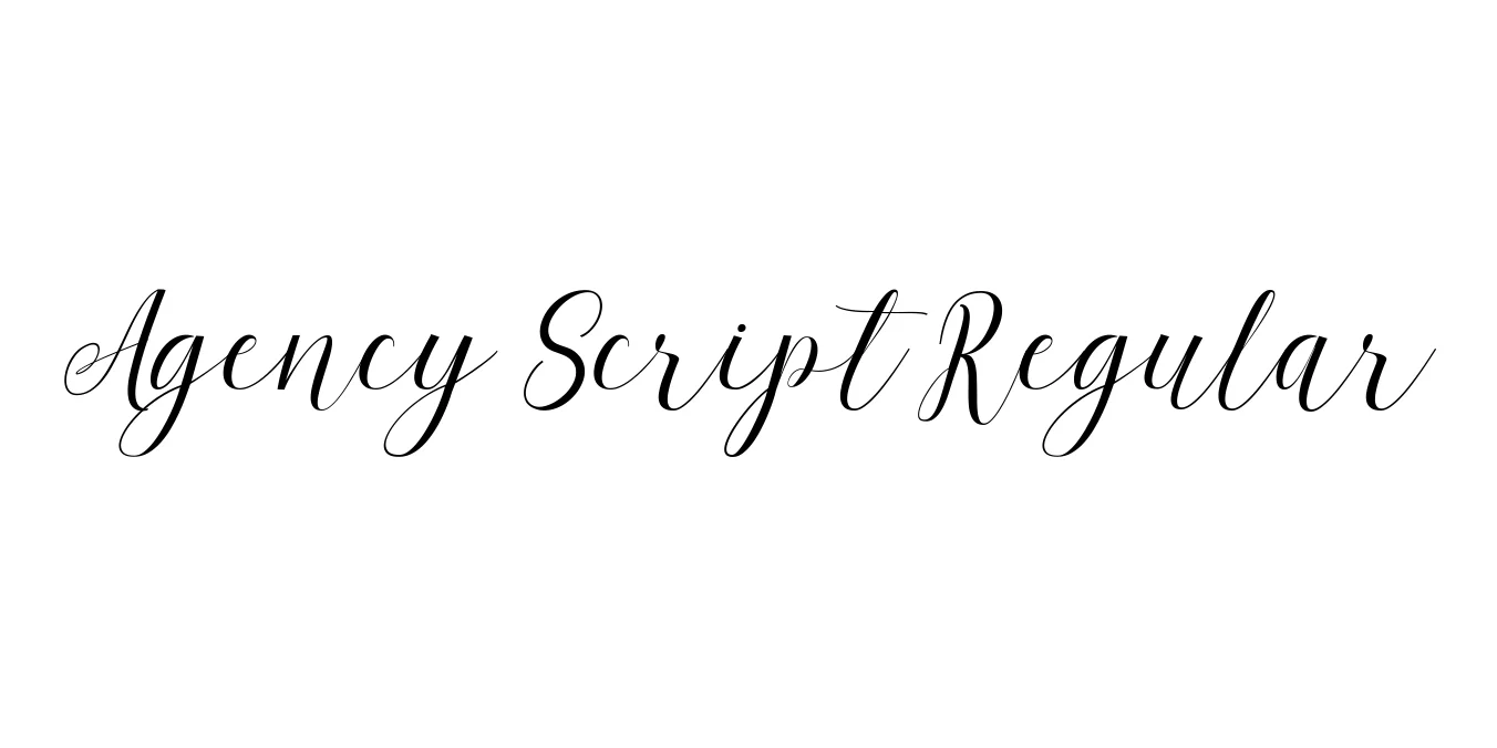 Agency Script Regular Font Preview