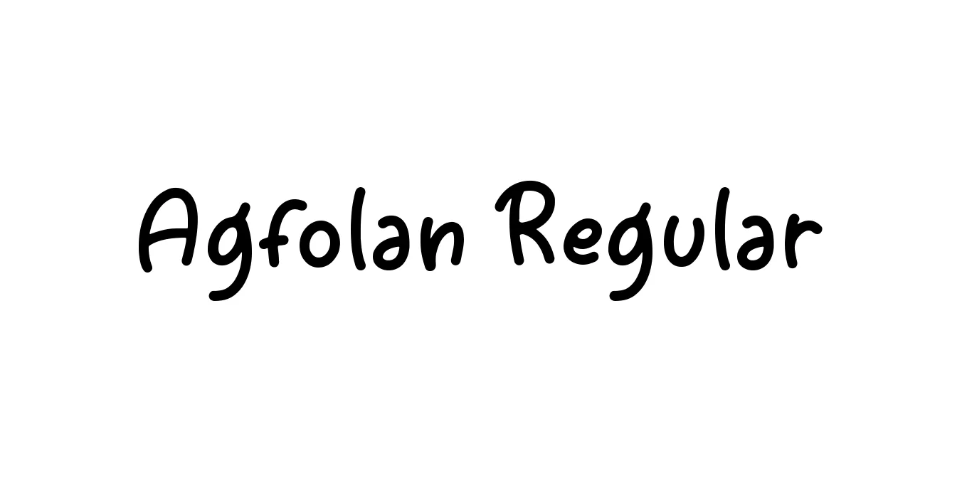 Agfolan Regular Font Preview