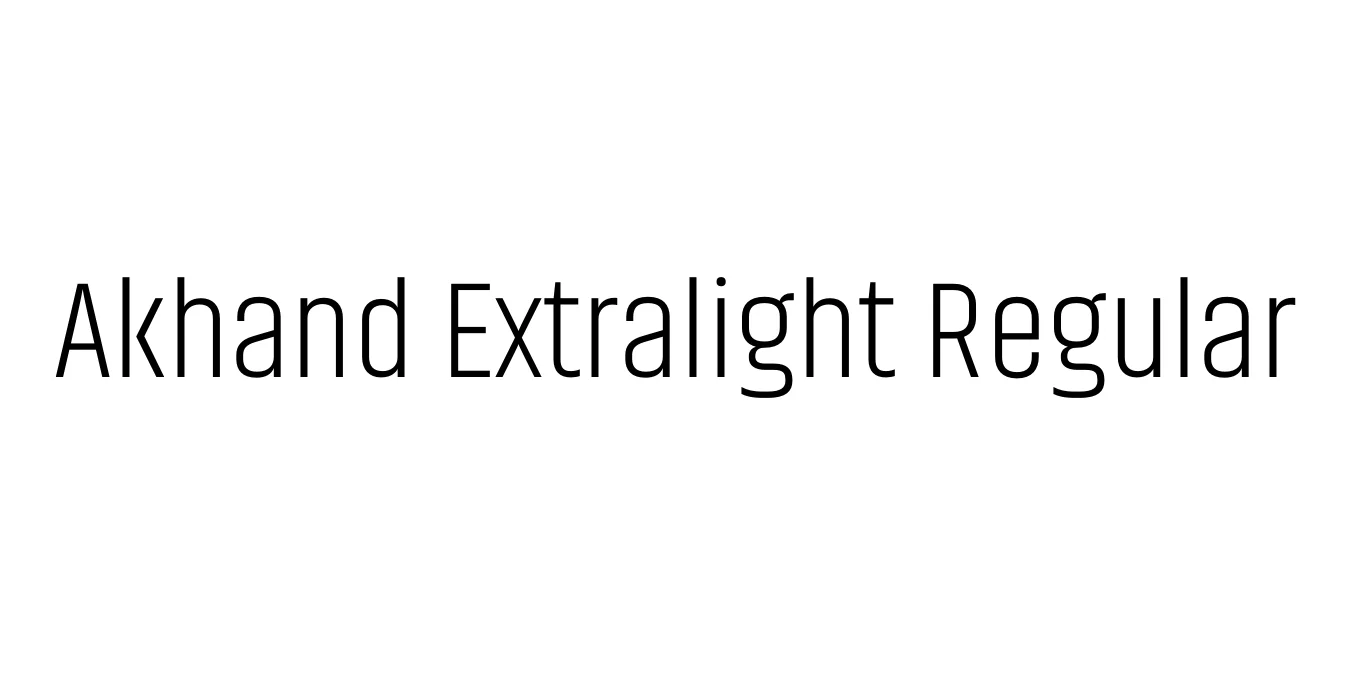 Akhand Extralight Regular Font Preview