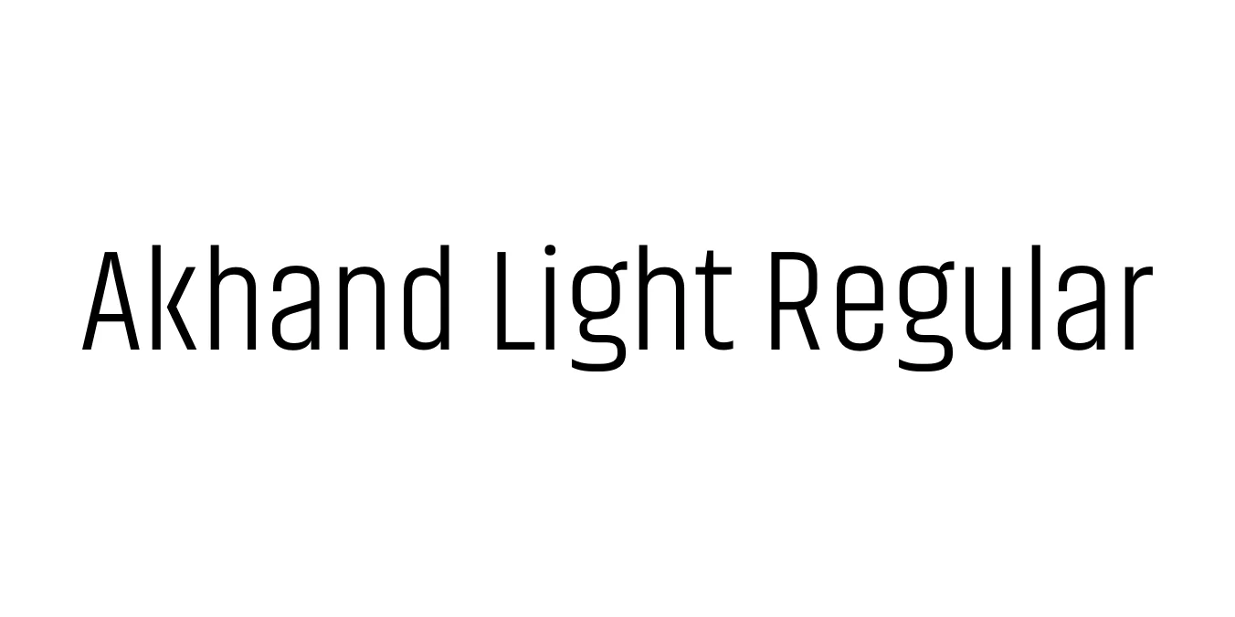 Akhand Light Regular Font Preview