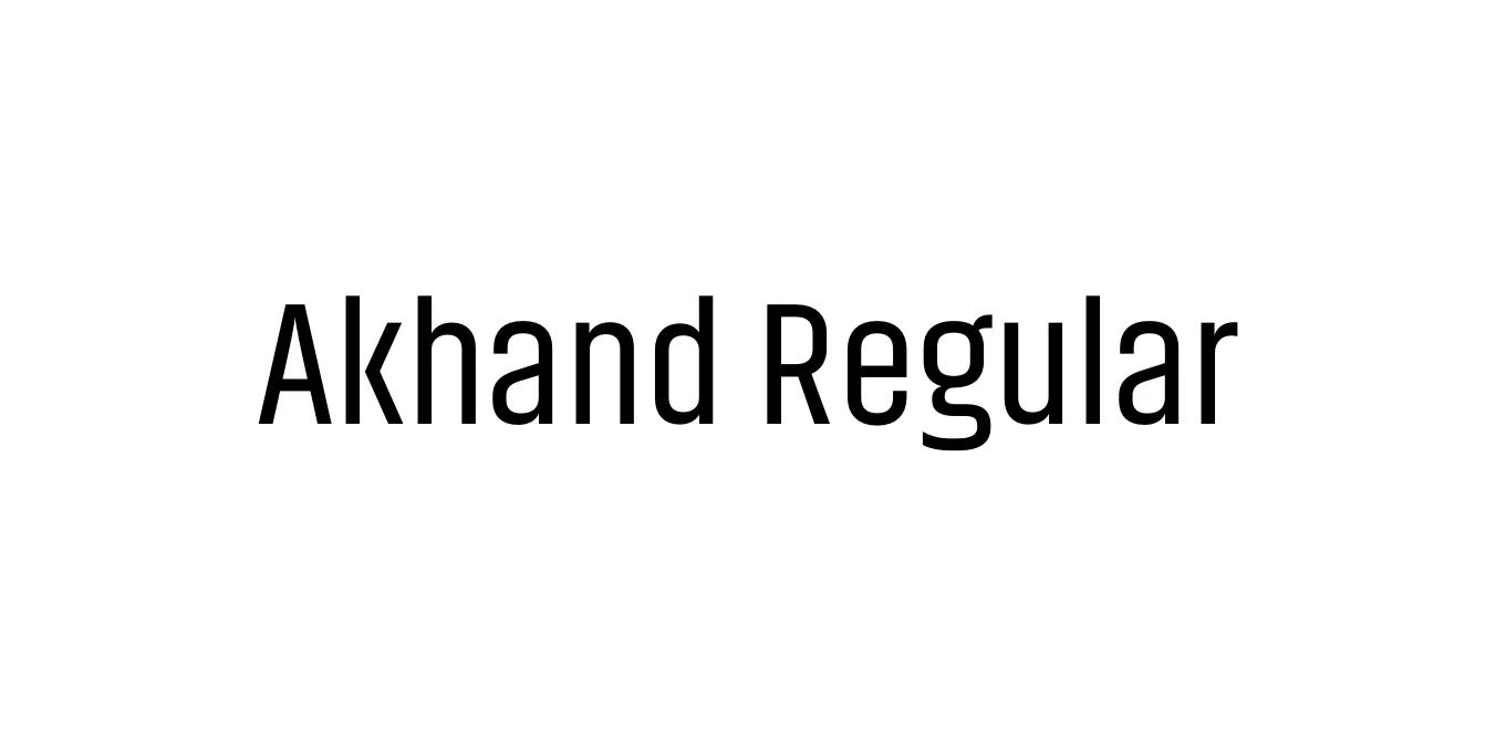 Akhand Regular Font Preview