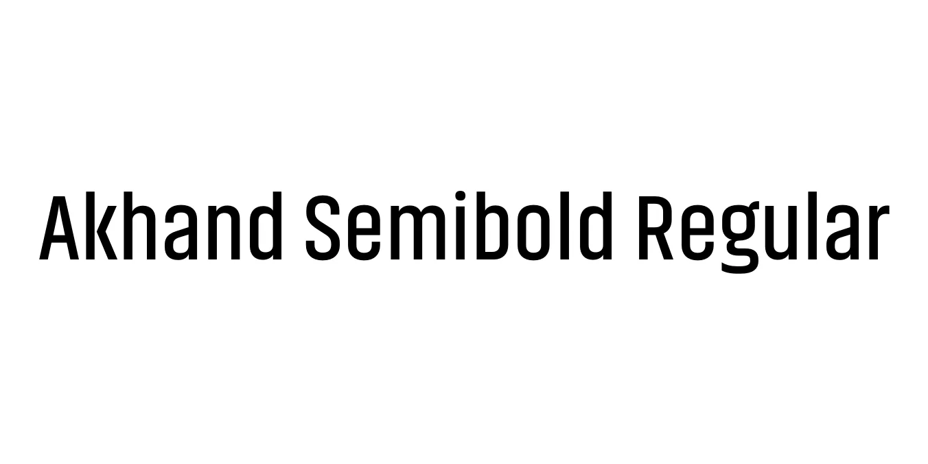 Akhand Semibold Regular Font Preview