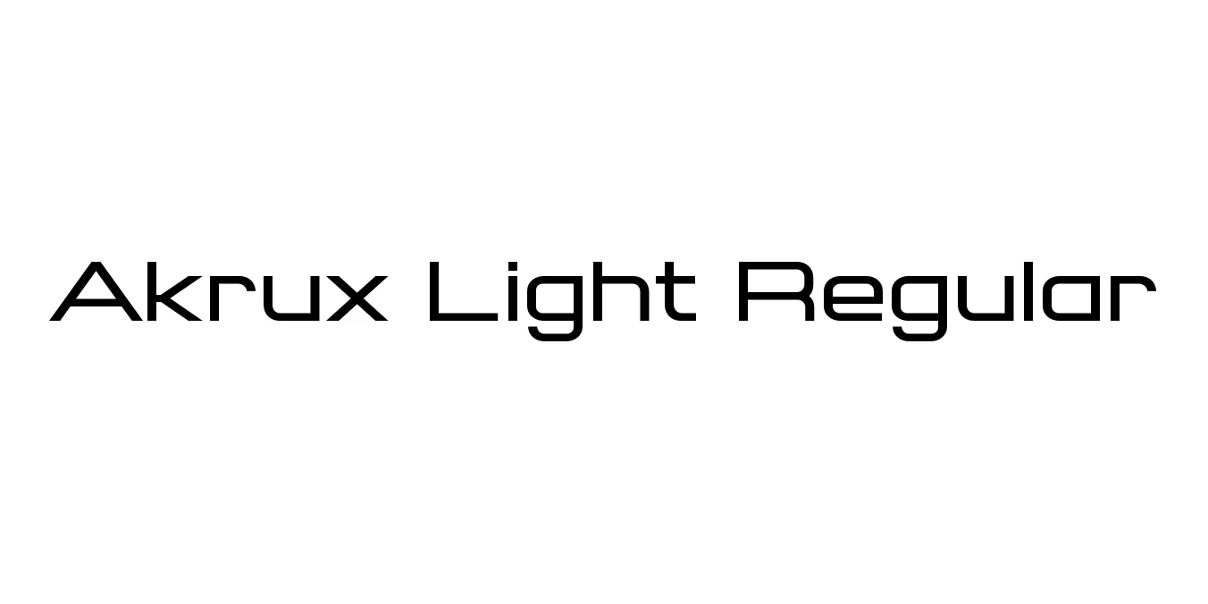Akrux Light Regular Font Preview