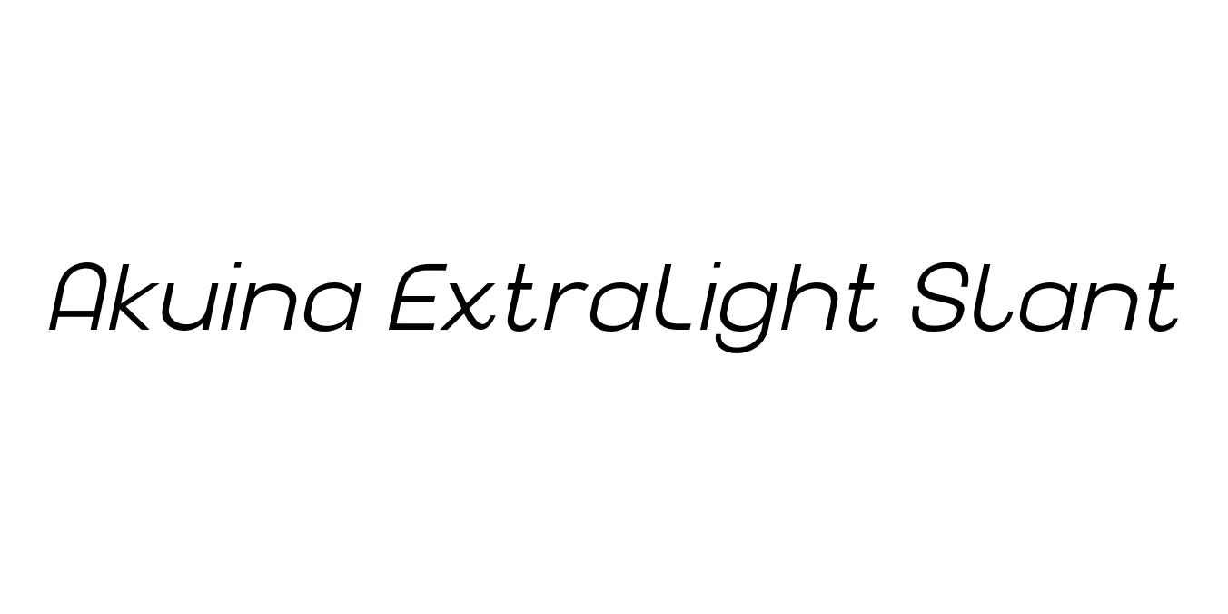 Akuina ExtraLight Slant Font Preview