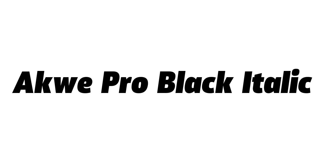 Akwe Pro Black Italic Font Preview