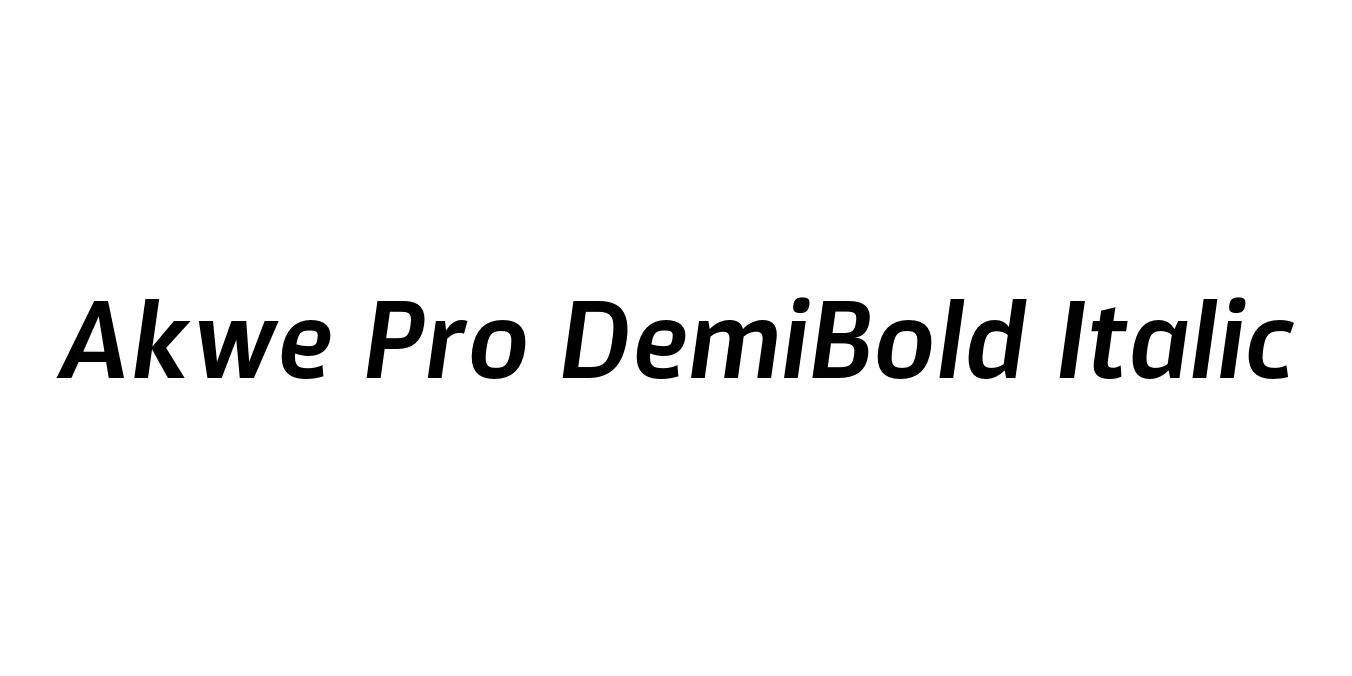 Akwe Pro DemiBold Italic Font Preview