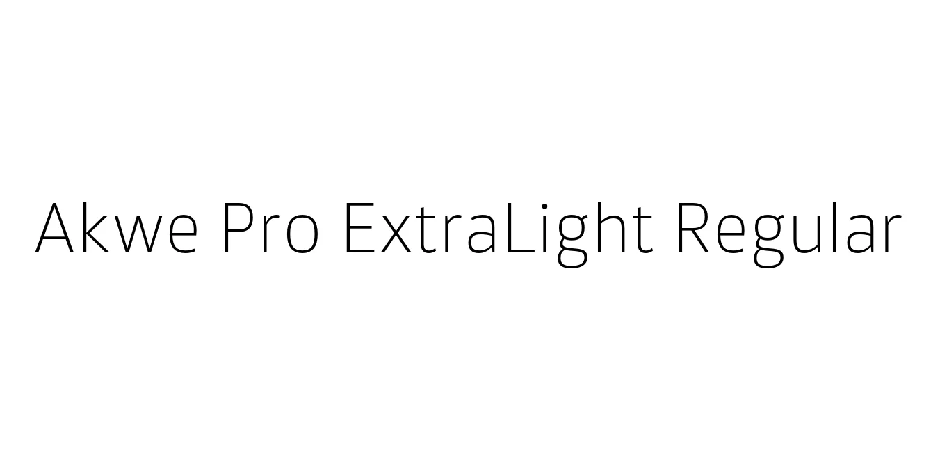 Akwe Pro ExtraLight Regular Font Preview