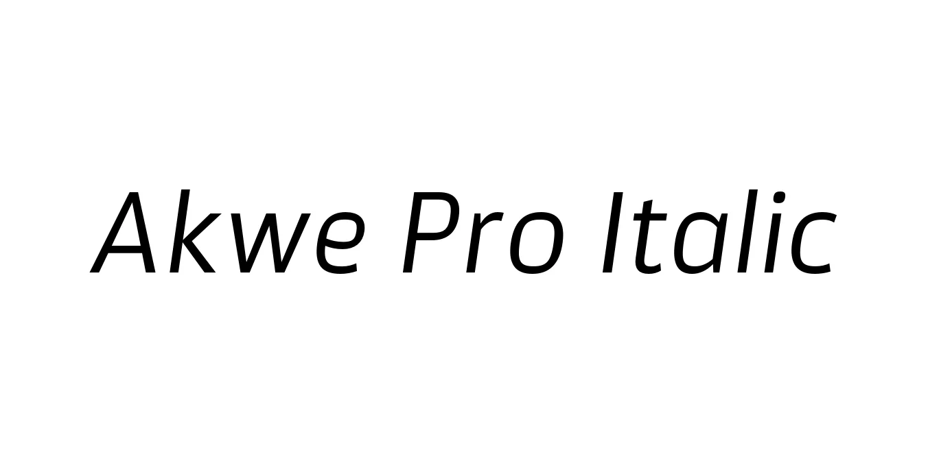 Akwe Pro Italic Font Preview