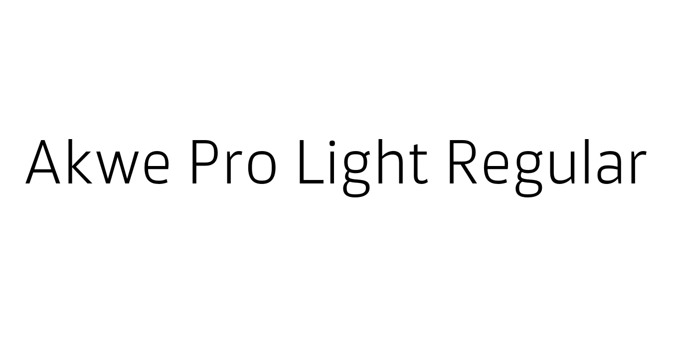 Akwe Pro Light Regular Font Preview
