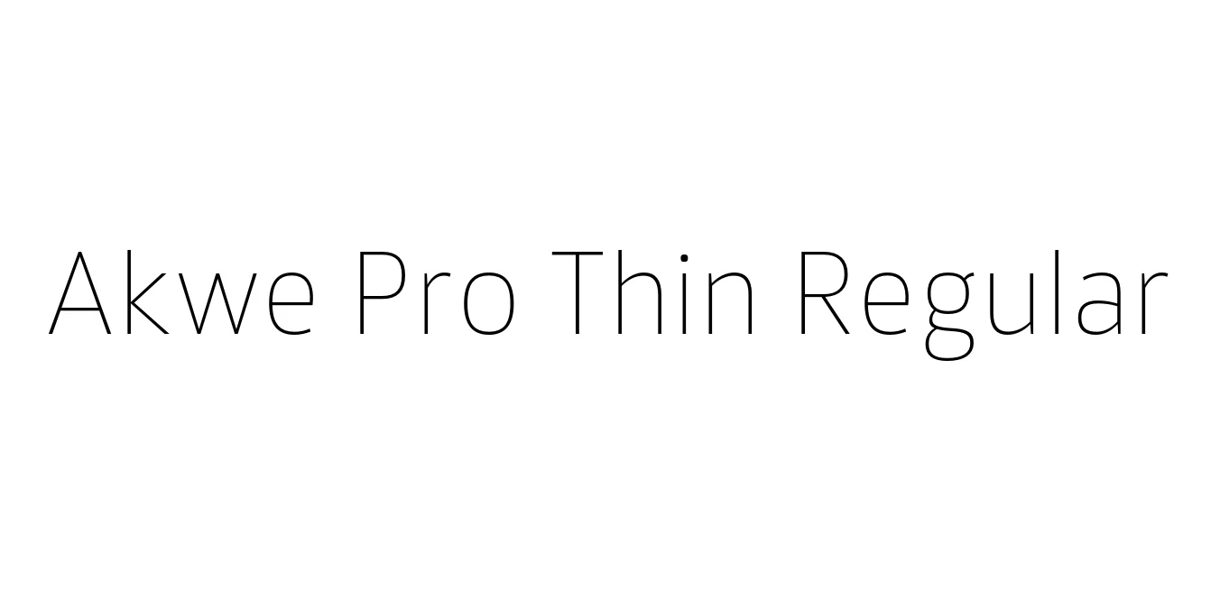 Akwe Pro Thin Regular Font Preview