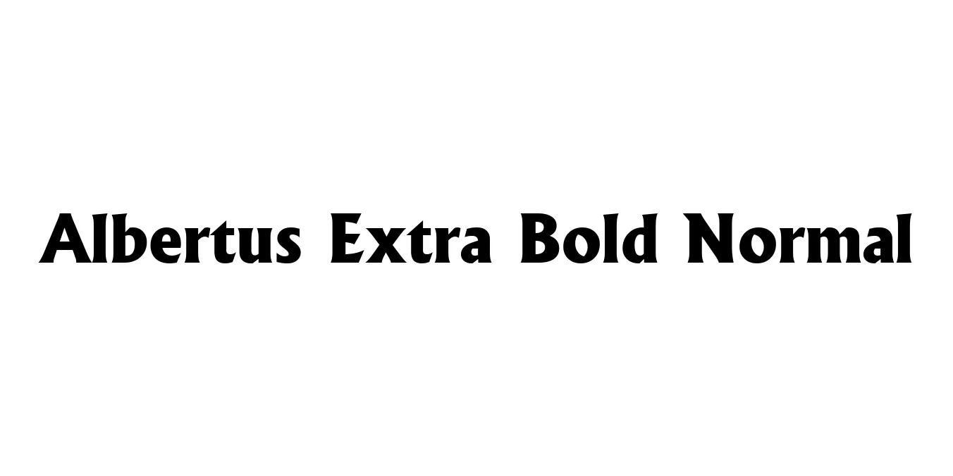 Albertus Extra Bold Normal Font Preview