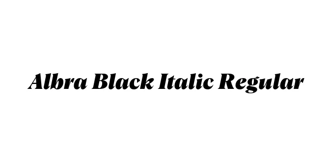 Albra Black Italic Regular Font Preview