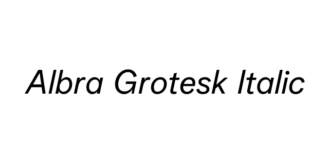Albra Grotesk Italic Font Preview