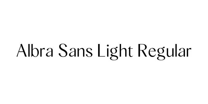 Albra Sans Light Regular Font Preview