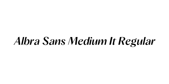 Albra Sans Medium It Regular Font Preview