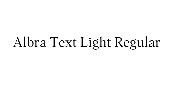 Albra Text Light Regular Font Preview