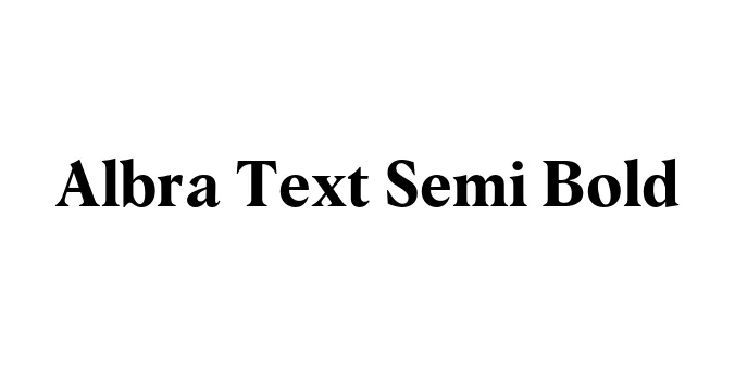 Albra Text Semi Bold Font Preview