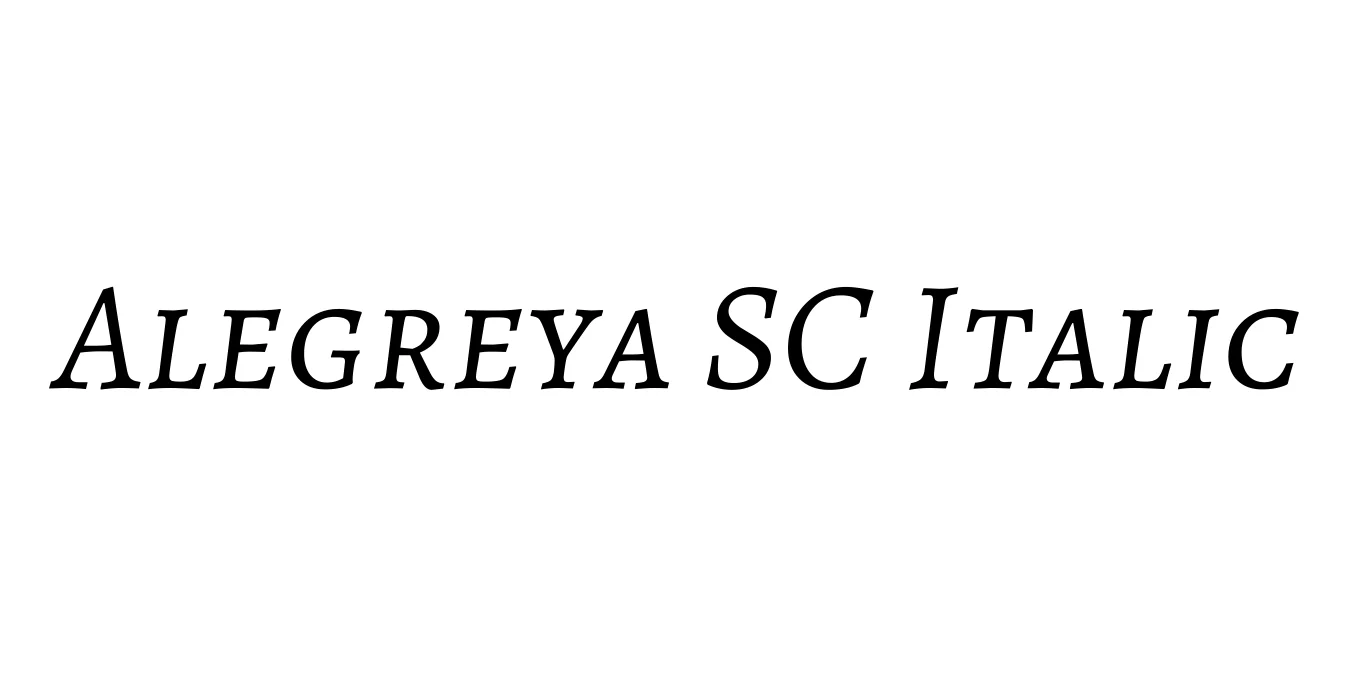 Alegreya SC Italic Font Preview