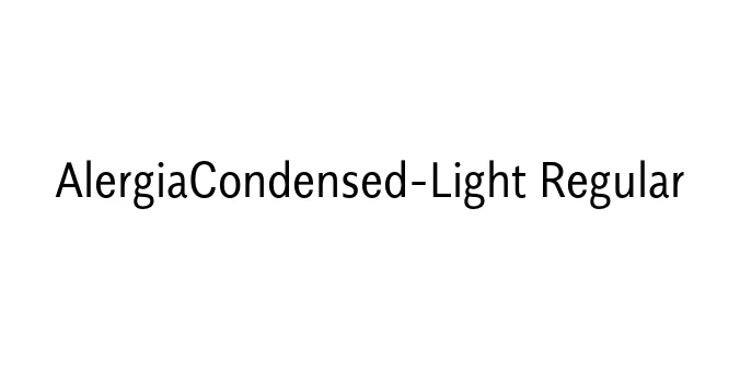 AlergiaCondensed-Light Regular Font Preview