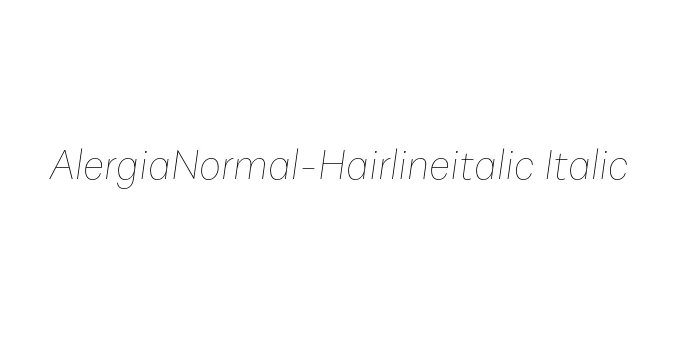 AlergiaNormal-Hairlineitalic Italic Font Preview