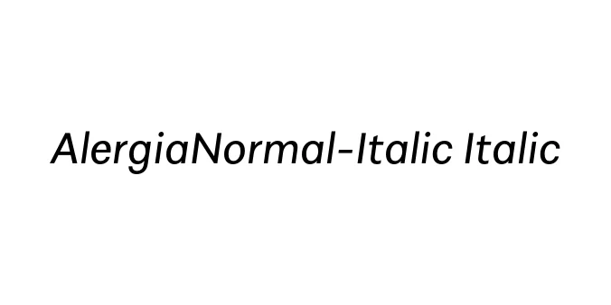 AlergiaNormal-Italic Italic Font Preview