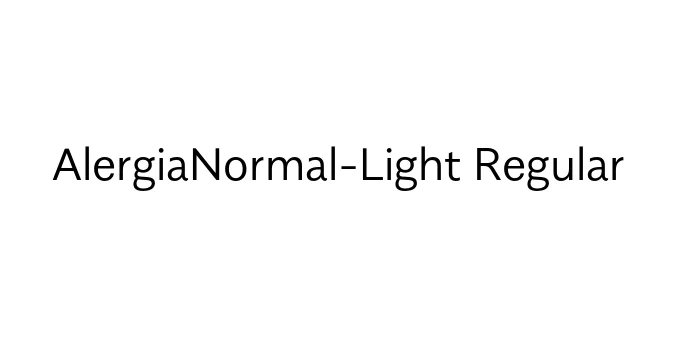 AlergiaNormal-Light Regular Font Preview