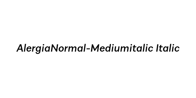 AlergiaNormal-Mediumitalic Italic Font Preview