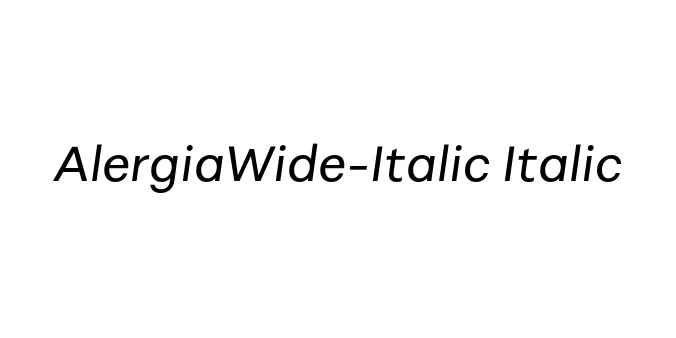 AlergiaWide-Italic Italic Font Preview