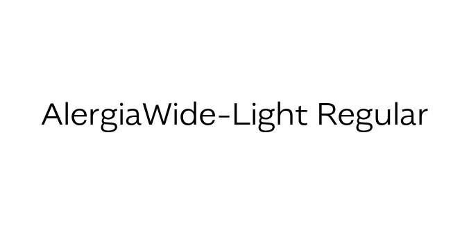 AlergiaWide-Light Regular Font Preview