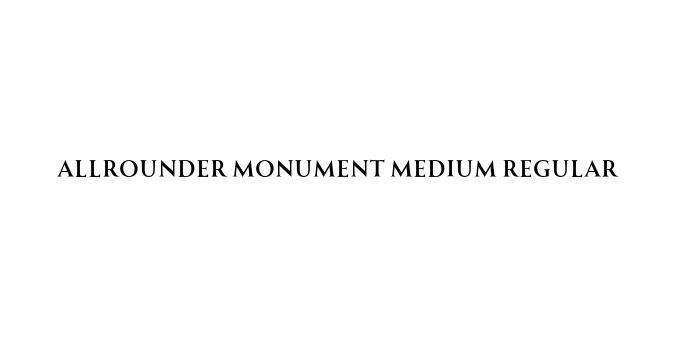 Allrounder Monument Medium Regular Font Preview