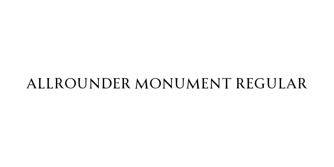Allrounder Monument Regular Font Preview