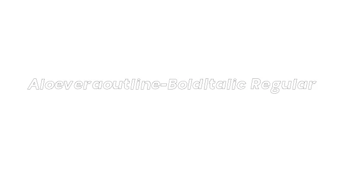 Aloeveraoutline-BoldItalic Regular Font Preview