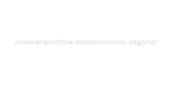 Aloeveraoutline-SemiBoldItalic Regular Font Preview