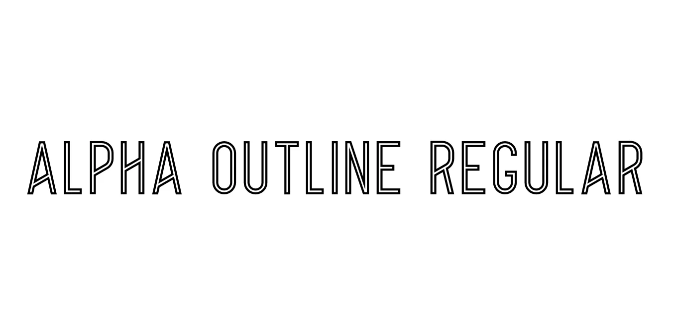 Alpha Outline Regular Font Preview
