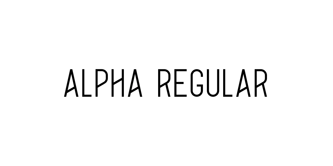 Alpha Regular Font Preview