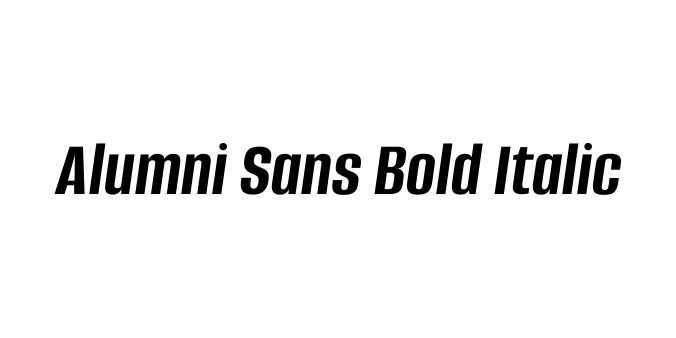Alumni Sans Bold Italic Font Preview